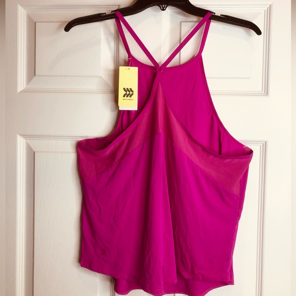 all in motion Hot Pink Double-Strap Halter Tank - Picture 2 of 3